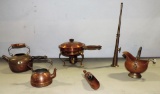 Box Lot Copper Teapots & Warmers