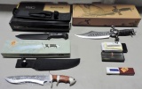 Ka-Bar Survival Knife, Box Of Barracuda Knife Blades And Others