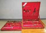 Large Brass Siam Flatware Set In Wood Box