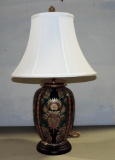 Ceramic Vase Shape Tabletop Lamp With Shade