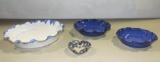Large Cole Pottery Scalloped Round Bowl Plus Other Pieces