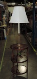 Mahogany 3 Shelf Pole Lamp Table