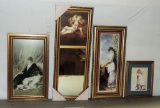 Lot Of 4 Reproduction Victorian Prints In Frames