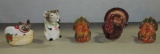 Collection of Turkey & Cow Ceramic Items