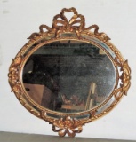 Nice Gold Ribbon & Floral Decorated Wall Mirror