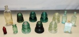 Tray Lot Insulators And Old Bottles