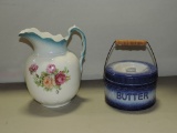 Ironstone Pitcher And Covered Butter Dish