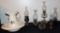 Lot of (6) Oil Lamps and Bowl and Pitcher