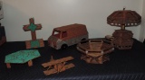 Lot of 1970's Folk Art/Prison Art Matchstick Models