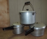 Lot of (2) Pressure Cookers and Covered Pan