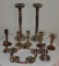 Lot of Brass and Pewter Candleholders