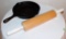 Banton Rolling Pin and Cast Iron Frying Pan