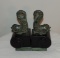 Pair of Bookends featuring Brass Koi