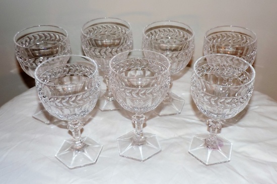 Lot of 7 signed Villeroy and Boch Red Wine Glasses