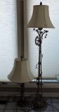 Metal vine-wrapped table and floor lamp