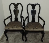 Black Lacquer Arm Chairs