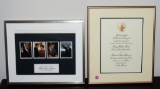 Framed 2001 Presidential Inauguration Invitation and George Bush photo