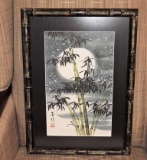 Signed Chinese Bamboo in Full Moon