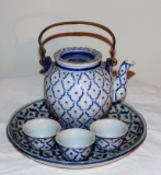 Blue and White Thailand Tea Set