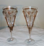 Pair of signed Waterford Champagne Flutes