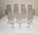Lot of 11 signed Villeroy and Boch Champagne Flutes
