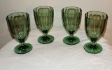 Set of 4 Villeroy and Boch green water goblets