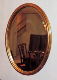 Gold Beveled Oval Mirror