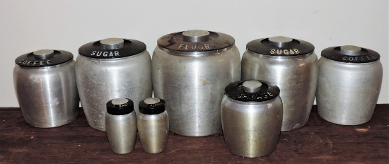 Lot of 8 piece 1970's Canister Set