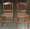 Matching Pair Of Antique Cane Seat Side Chairs