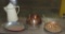 3 Pieces Vintage Copper Cookware & 1 Enamel Coffee Pot