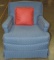 Blue Diamond Printed Upholstered Arm Chair