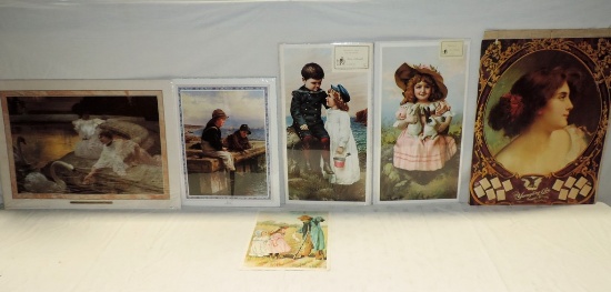 Lot Of 6 Color Reproduction Victorian Prints/Poster