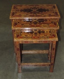 Middle Eastern Inlaid Set Of 3 Stacking Tables