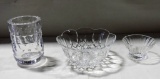 2 Pieces Signed Crystal Art Glass & Bowl