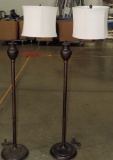 2 Matching Pole Lamps With Shades