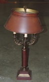 Traditional Style Table Lamp With Metal Shade