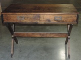 Pine Trestle Base 2 Drawer Sofa/Hall Table