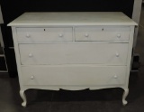 Vintage White-Painted French Provincial-Style Dresser