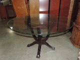 Glass Top & Black Base Round Table