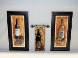 Lot Of 3 Wine Related Wall Plaques