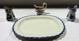 Fantastic Lot Pearlware Feather Edge Platter And Transferware Creamers