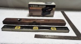 Antique Wood Level, Square And Black & Decker Sander In Box