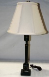 Green-Painted Hitchcock-Style Table Lamp with Shade