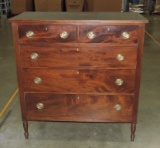 2 Over 3 Mahogany Sheraton Style Chest Of Drawers