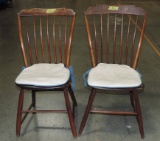 2 Matching Step Down 7 Spindle Windsor Chairs
