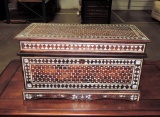 Beautiful Mother Of Pearl Inlaid Table Top Chest