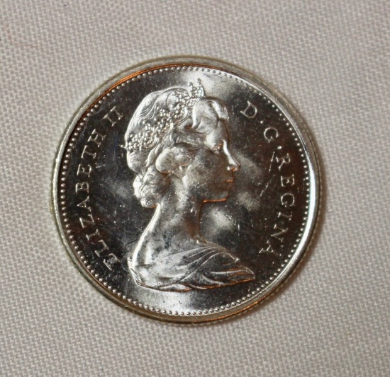 1967 Canada Silver Quarter Bobcat