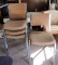 4 Chrome & Cloth Stacking Chairs