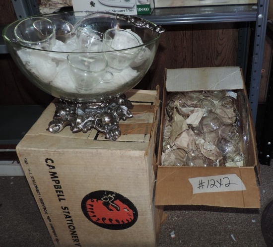 Punch Bowl And Crystal Luncheon Set