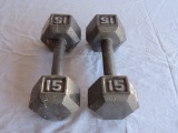 Pair of 15 Pound Dumbells